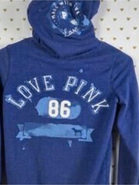 PINK Victoria's Secret Navy Blue 'Love PINK 86' Pullover Hoodie